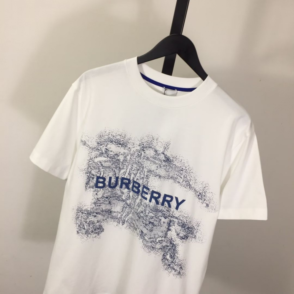Camisa Burberry de algodão Branca com logo Azul