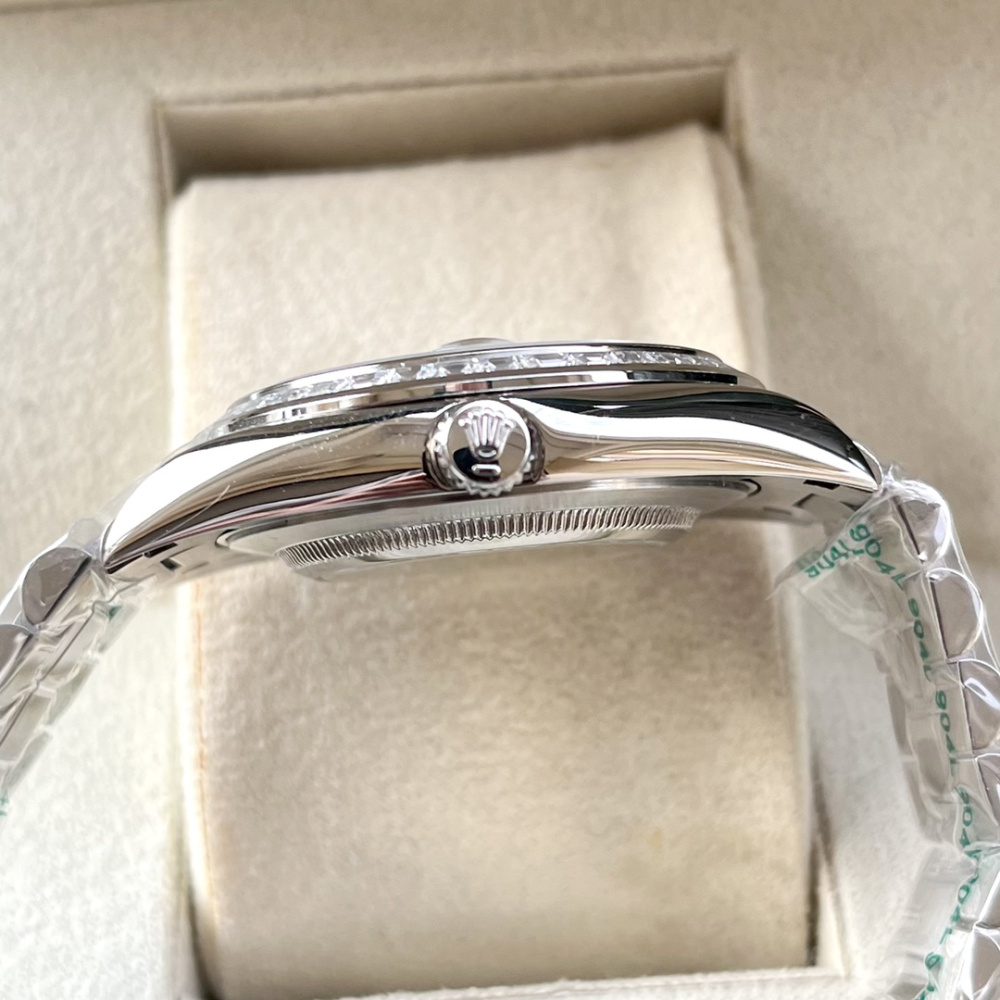 Rolex Day-Date Prata/Azul Marinho