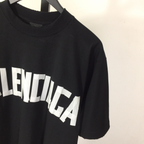 Camiseta de Algodão Balenciaga Oversize "Tape" Preta