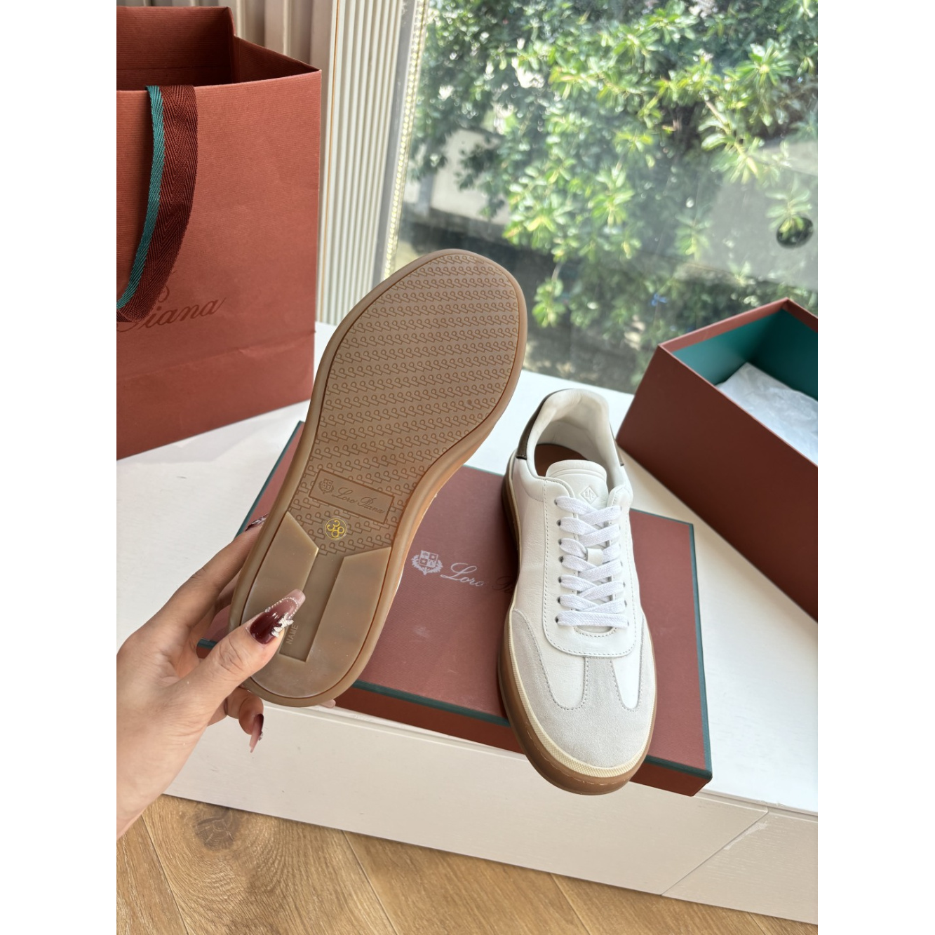 Loro Piana Tênis Walk Branco Camurça