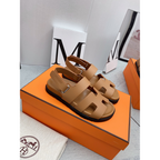 Sandália Hermès Genius em Couro Marrom