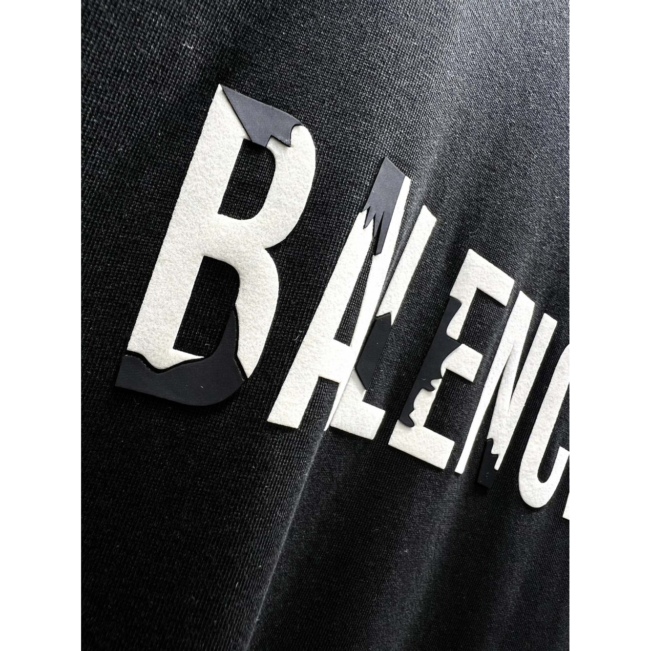 Camiseta de Algodão Balenciaga com estampa de Logo Preta