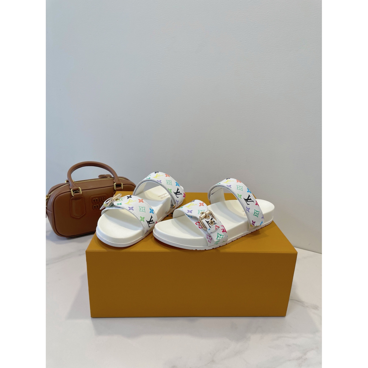 Sandália Louis Vuitton TM Mule Bom dia Branco