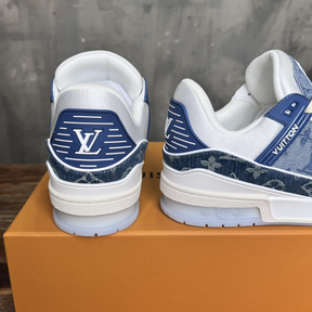 Tênis Louis Vuitton LV Trainer Tecido Azul/Branco