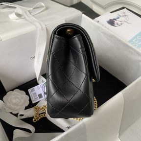 Bolsa Chanel Flap Preta 14.5X23.5X7CM