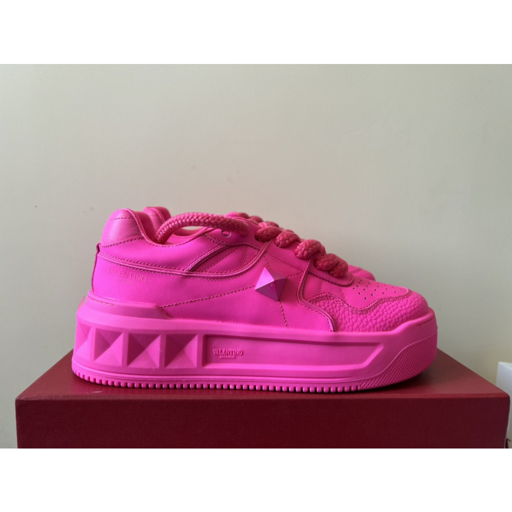Tênis Valentino Garavani One Stud Couro Rosa Pink