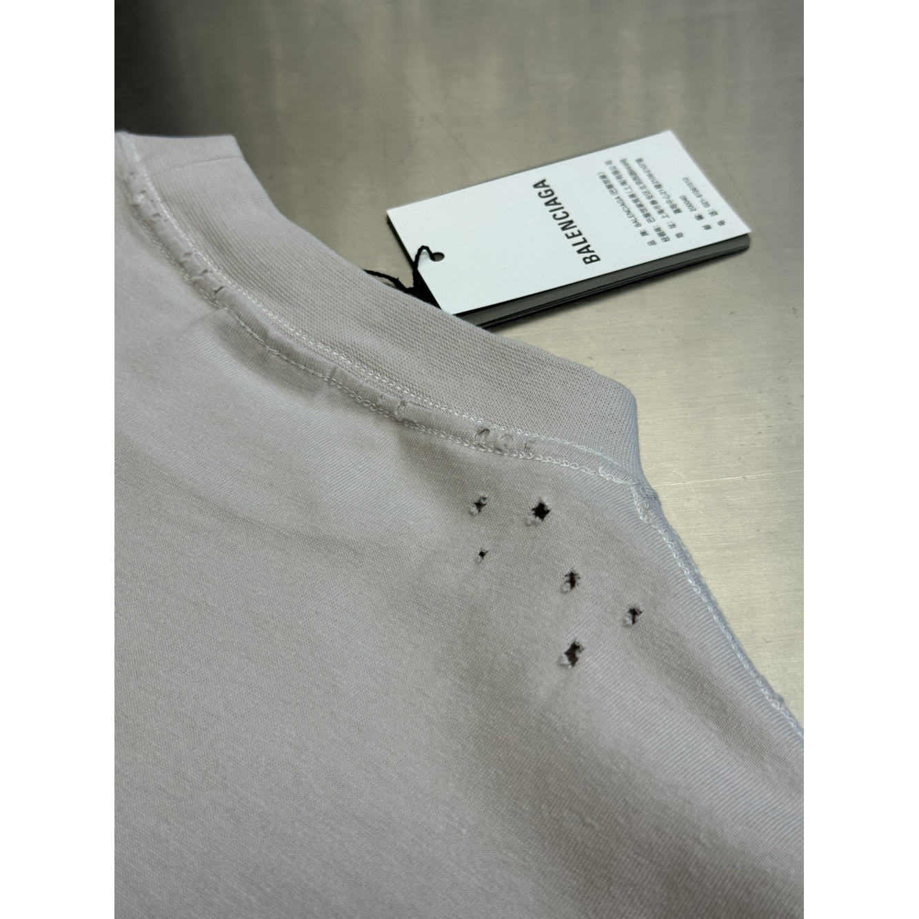 Camiseta de Algodão Balenciaga 3B Oversize Branca