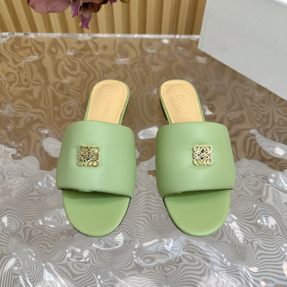 Sandália Loewe Anagram Padded Verde Pastel