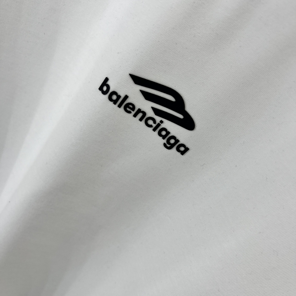 Camiseta de Algodão Balenciaga com Logo estampado Branca