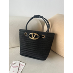 Bolsa Valentino Garavani Tote Escape em Ráfia 28x19x9cm