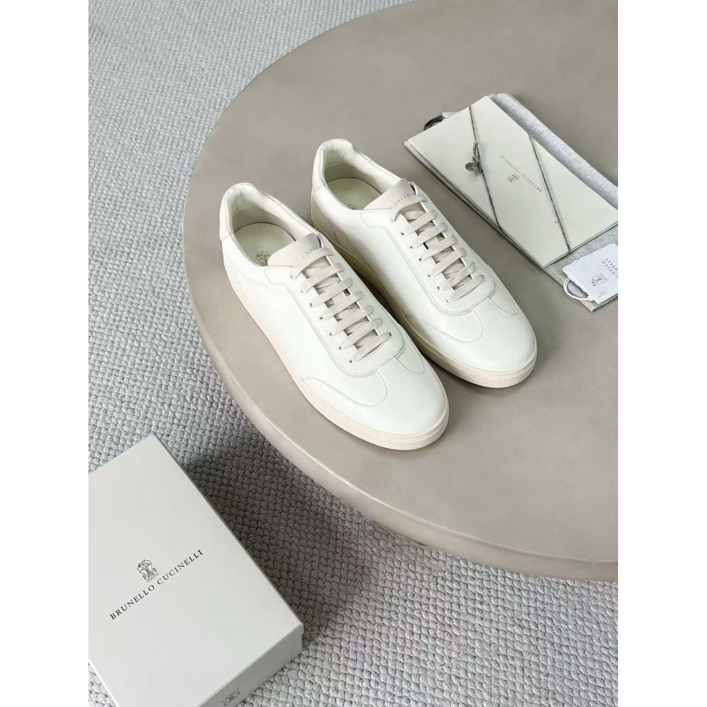 Brunello Cucinelli Tênis em Couro Branco