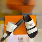 Sandália Hermès Jackson Couro Branco