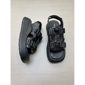 Chinelo Slide Louis Vuitton LV Flatform Chameleon Preto Sandália
