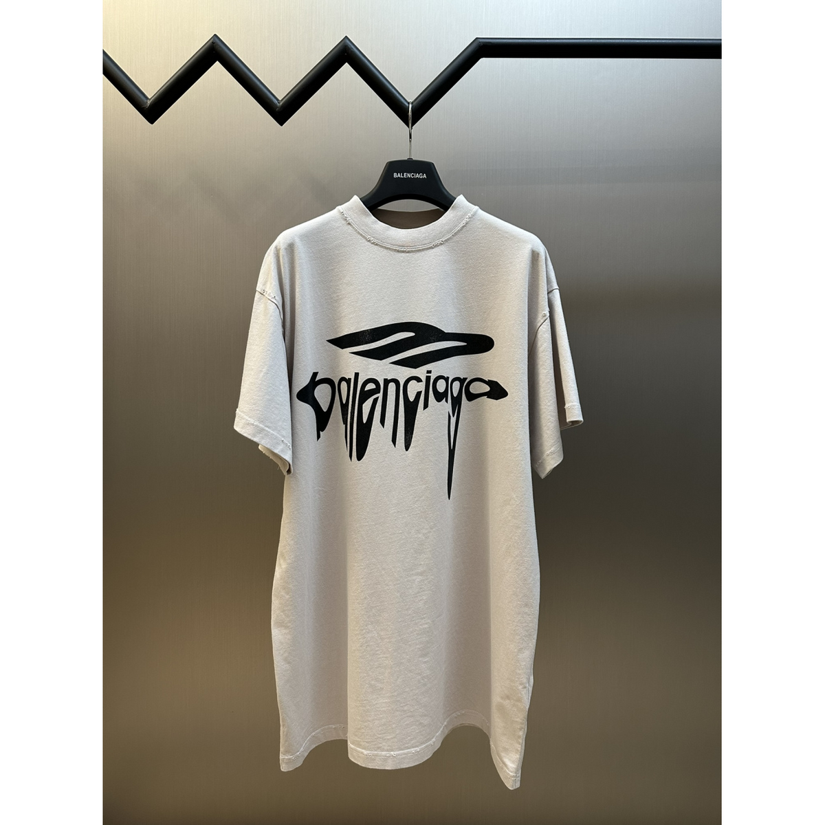 Camiseta de Algodão Balenciaga 3B Oversize Branca