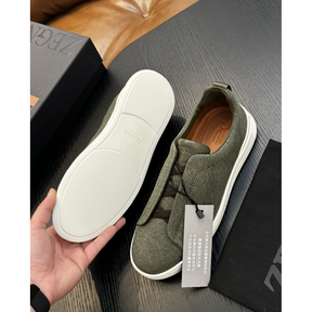 Zegna Triple Stitch em Tecido Verde Militar