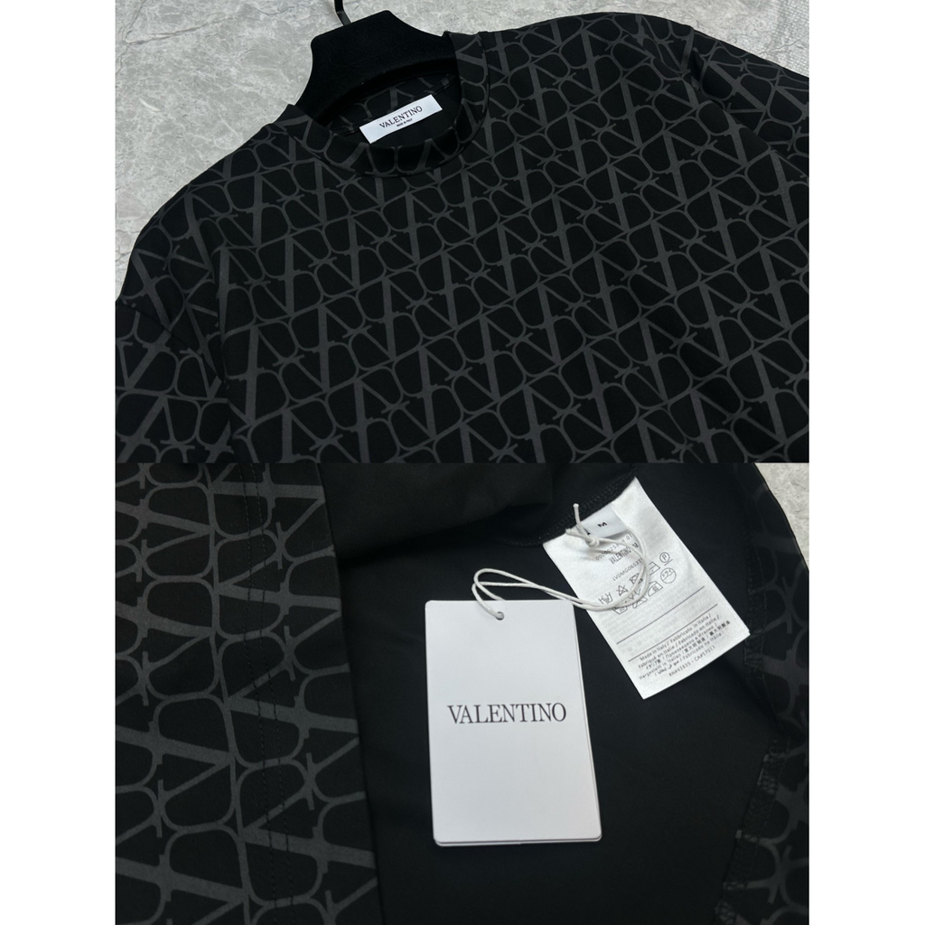 Camisa Valentino de algodão com Estampa Iconographe Toile Preto