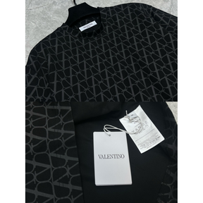 Camisa Valentino de algodão com Estampa Iconographe Toile Preto