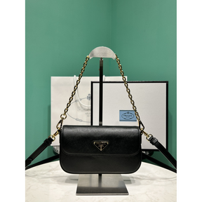 Bolsa Prada Mini em Couro Saffiano  20.5x10.5x4cm  (Preto e outras cores)