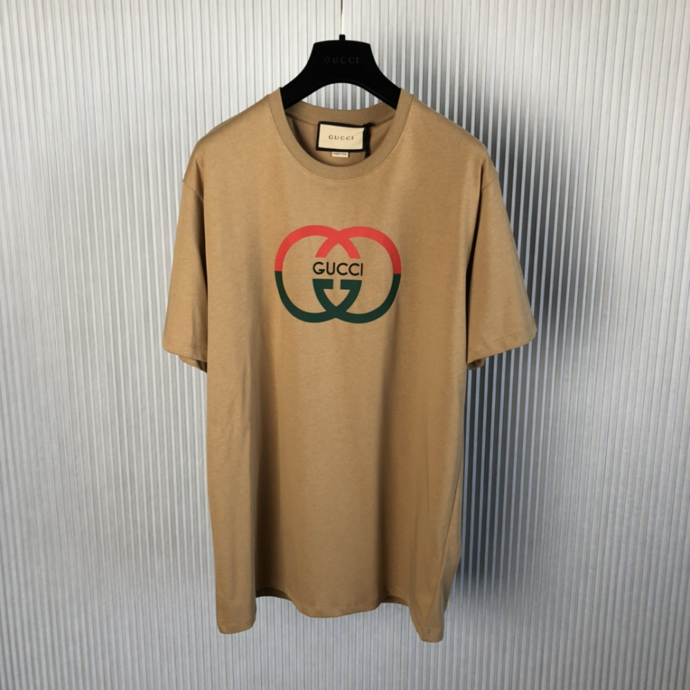 Cotton jersey printed T-shirt Marrom