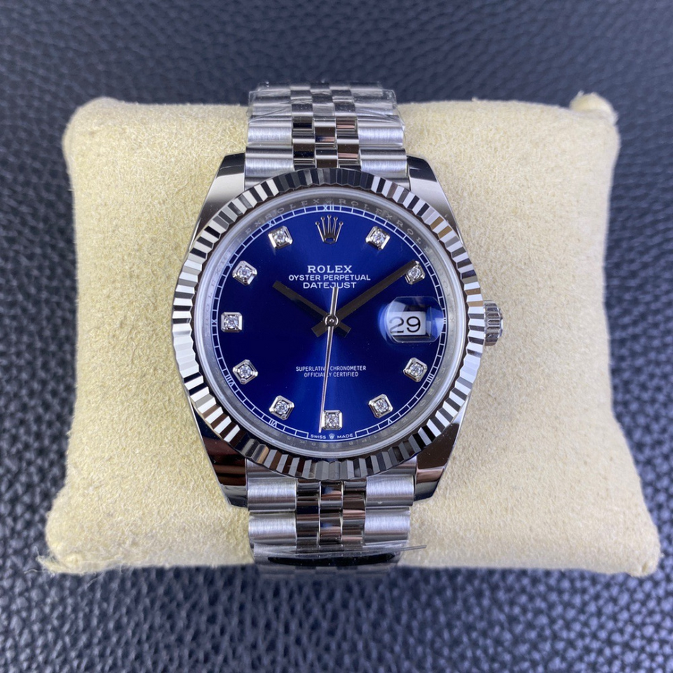 Rolex Datejust Prata/Azul