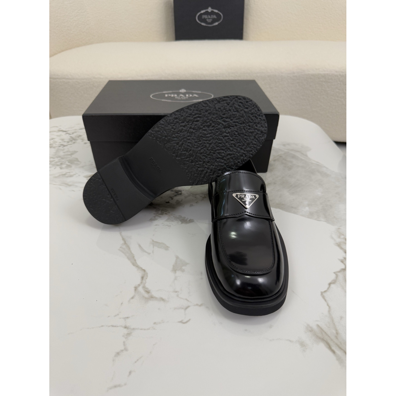 Loafer Prada em Couro envernizado Preto