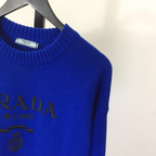 Moletom Prada com Logotipo Bordado Azul Escuro