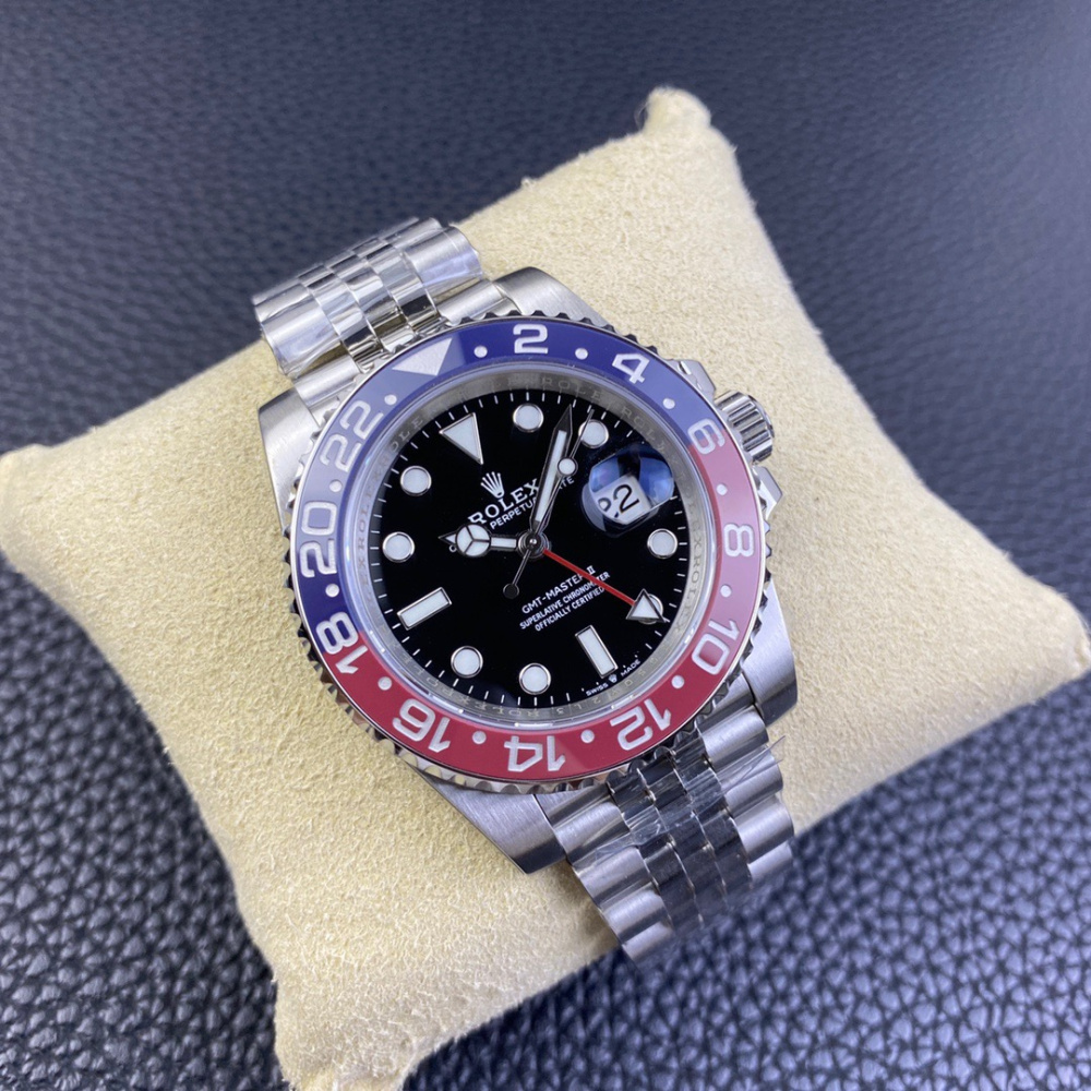 Rolex GMT Master II Prata/Preto/Azul e Vermelho