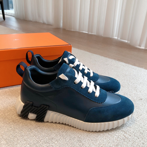 Tênis Hermès Bouncing Azul/Branco Logo Azul