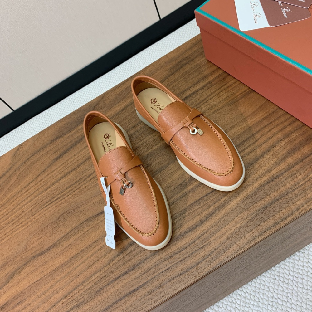 Summer Charms Walk Loro Piana Loafer Couro Marrom