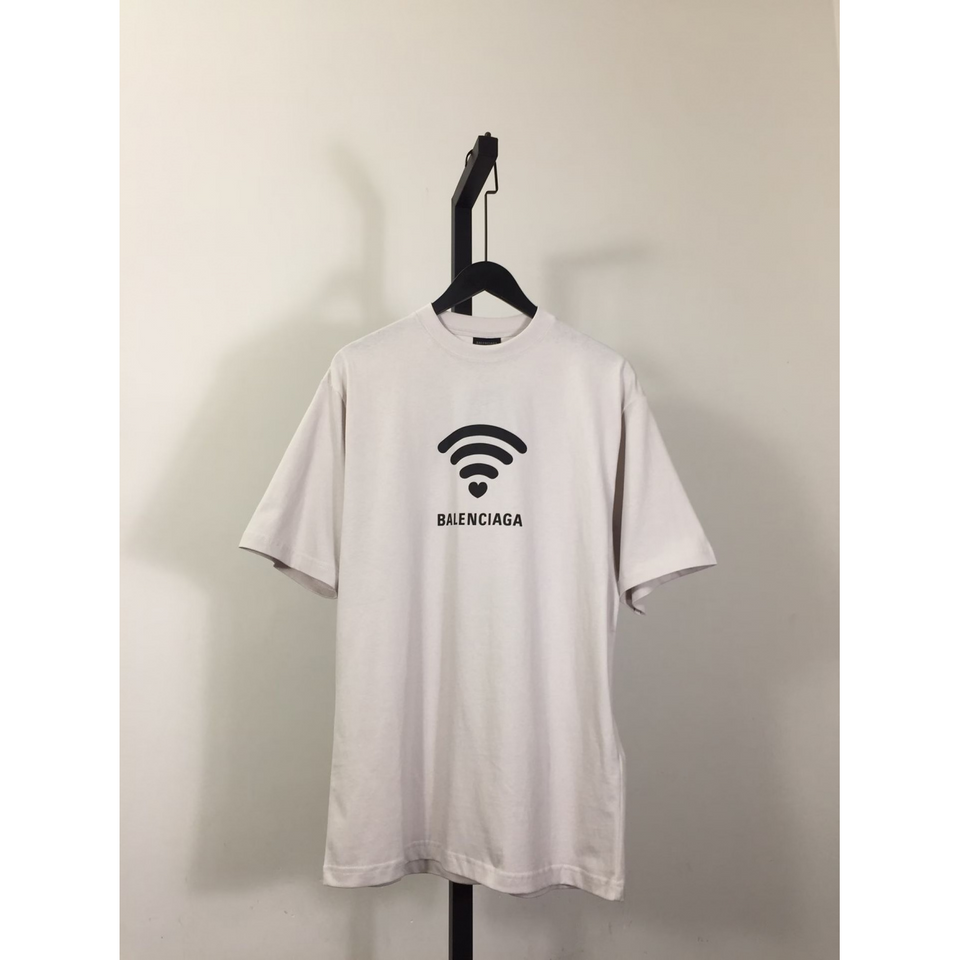Camiseta de Algodão Balenciaga Lo_ve Fit Branca