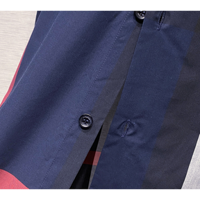 Camiseta Maxi Check Blue Cotton Burberry Camisa