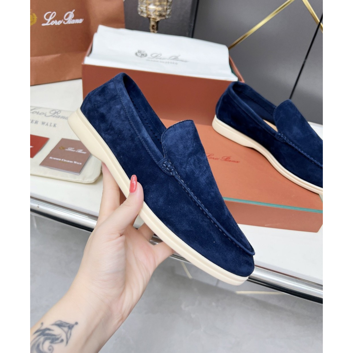 Summer Walk Loro Piana Loafer Azul