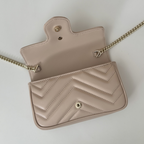 Bolsa Gucci GG Marmont Couro Rosa Claro Super Mini/Média/Grande