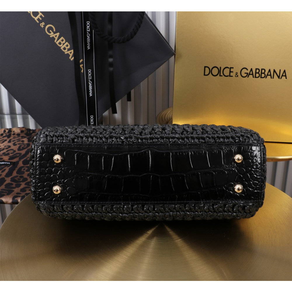 Bolsa Dolce & Gabbana Tote Elongated Sicily (2 tamanhos) Preto