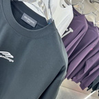 Camiseta de Algodão Balenciaga com Logo estampado Preto