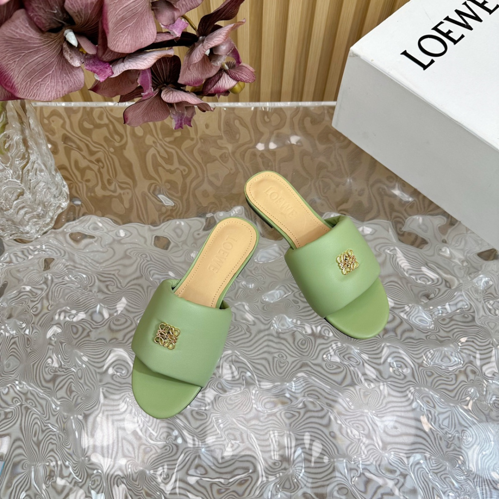 Sandália Loewe Anagram Padded Verde Pastel