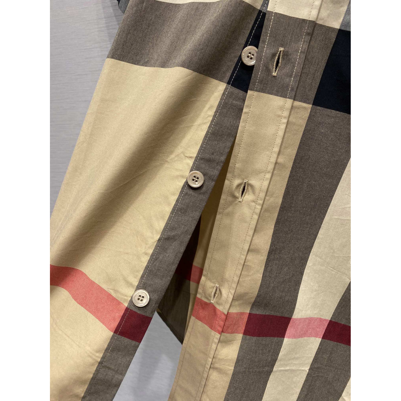 Camisa Burberry de algodão Check cor Bege Clássico