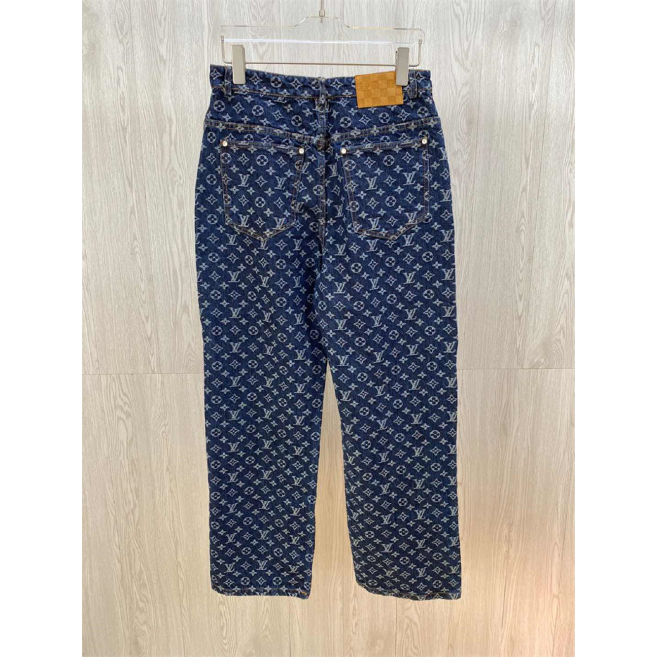 Conjunto Louis Vuitton LV Jaqueta e Calça Jeans Azul Marinho com Monogram