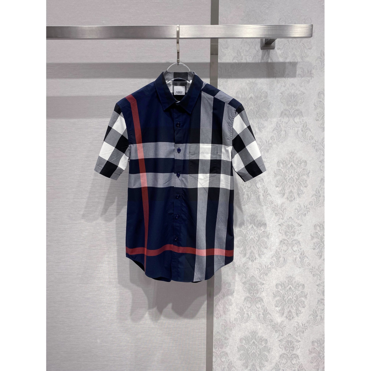 Camisa Burberry de algodão Check cor Azul