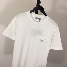 Camisa Prada em algodão com Bolso de zíper Branca