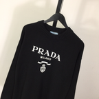 Moletom Prada com Logotipo Bordado Preta