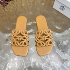 Sandália Loewe Slide Petal Anagram Caramelo