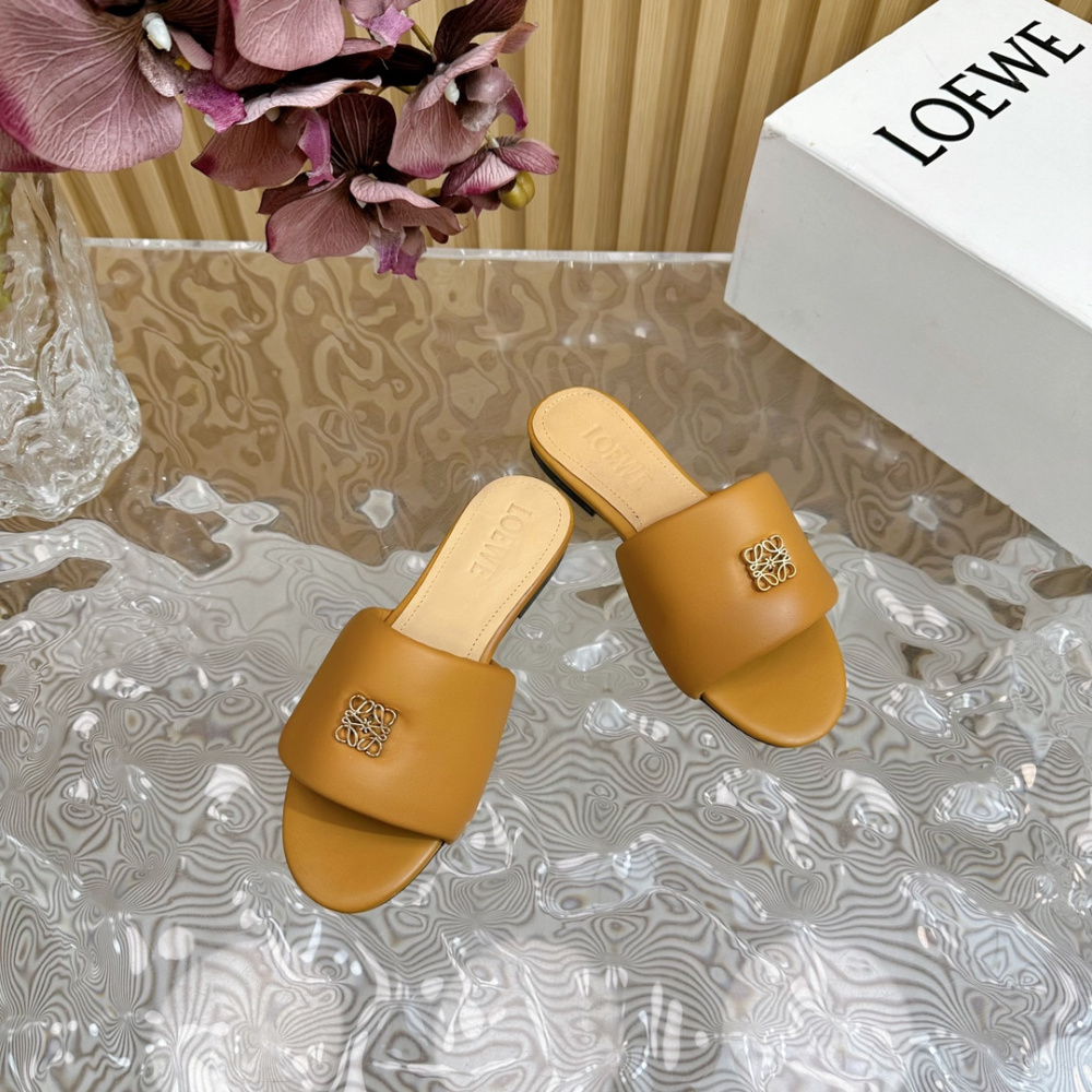 Sandália Loewe Anagram Padded Caramelo