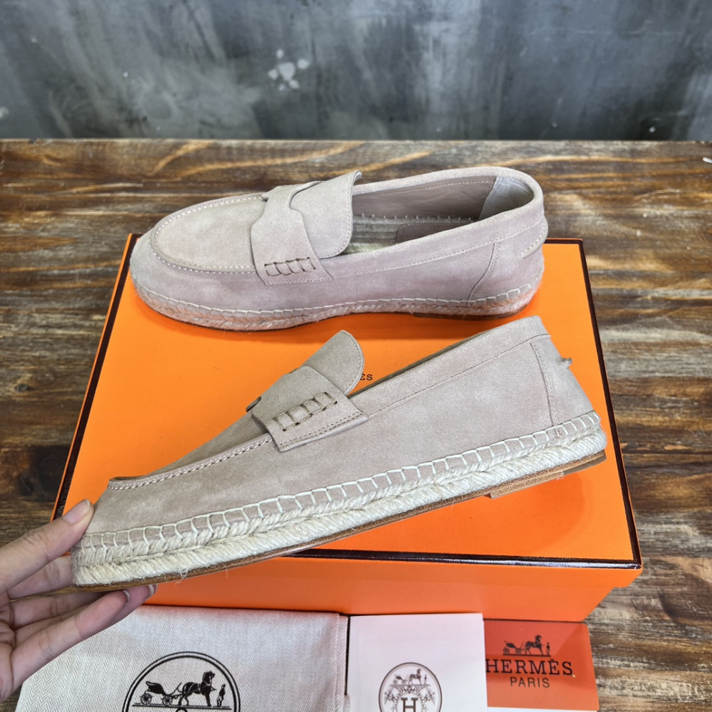 Alpargata TRIP Hermès em Camurça Bege