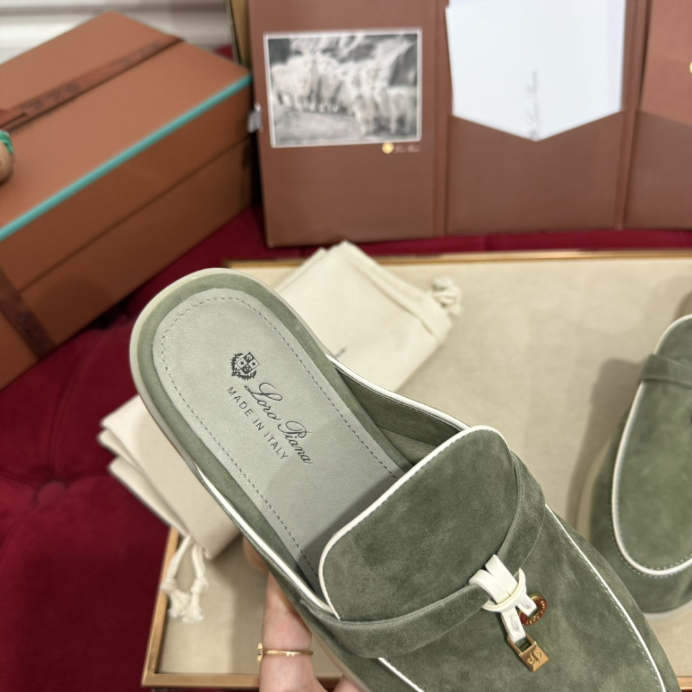 Summer Charms Walk Babouche Loro Piana Loafer Verde