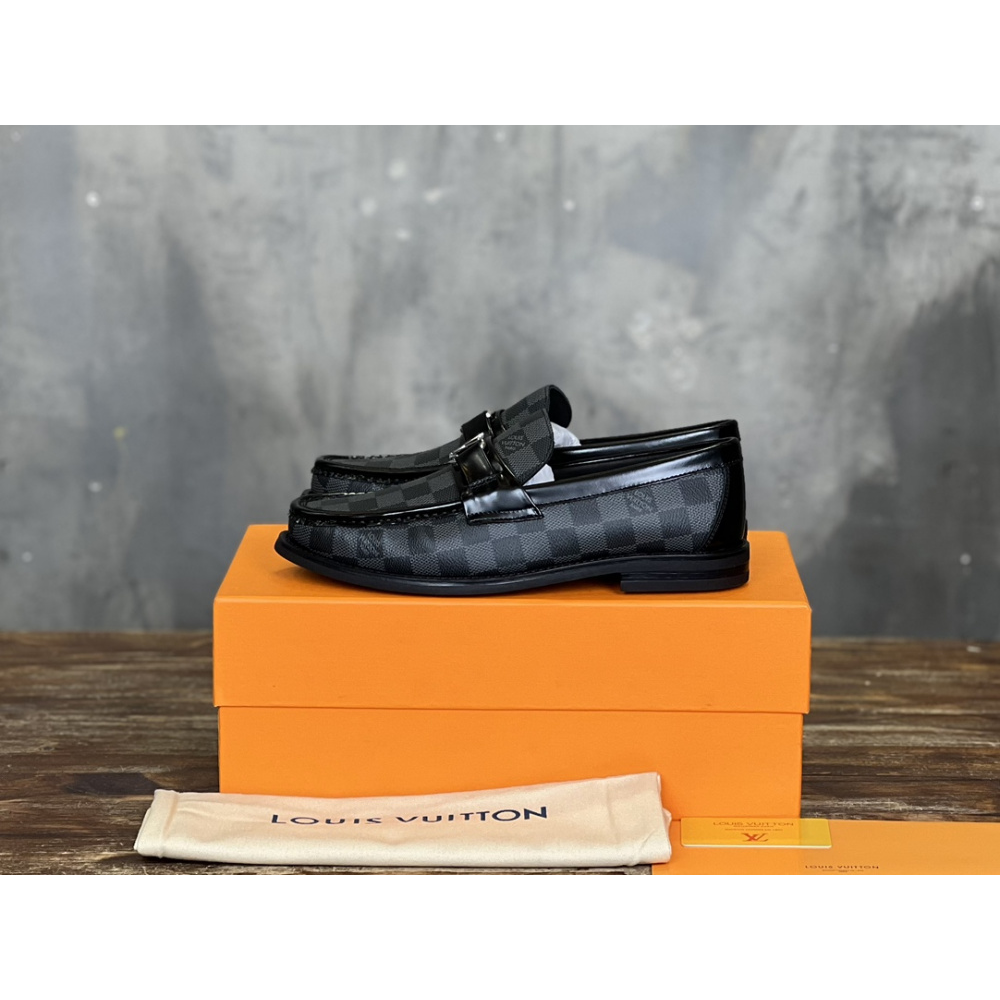 Louis Vuitton Loafer Major Couro Canvas Damier Graphite