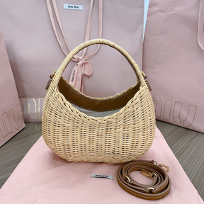 Bolsa MiuMiu de Ombro Wander em Vime 20X17X6cm
