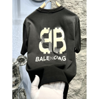 Camiseta de Algodão Balenciaga com estampa de Logo Preta