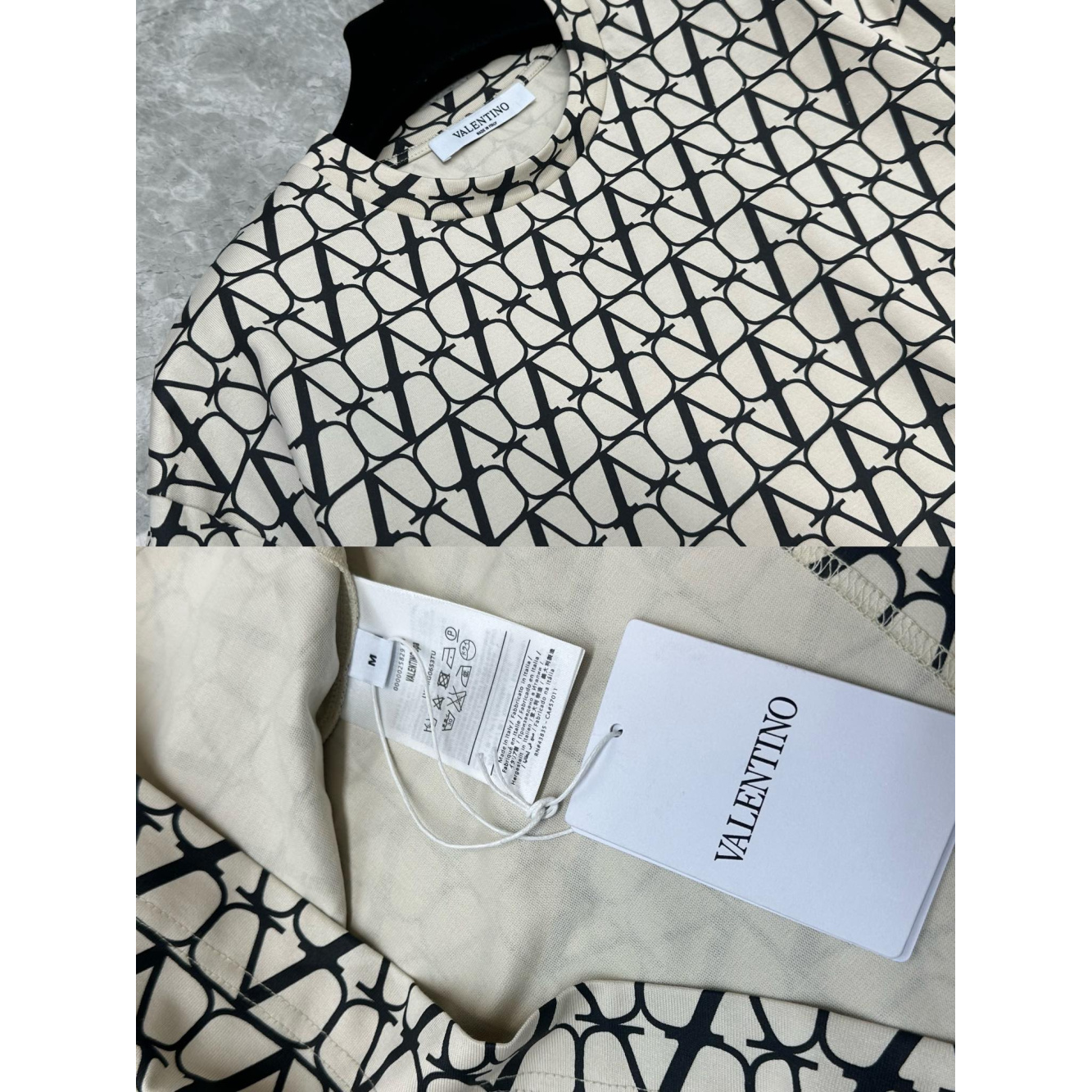 Camisa Valentino de algodão com Estampa Iconographe Toile Bege