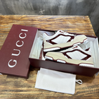 Gucci Sneaker Re-Web Detalhe Couro envernizado Rosso Ancora